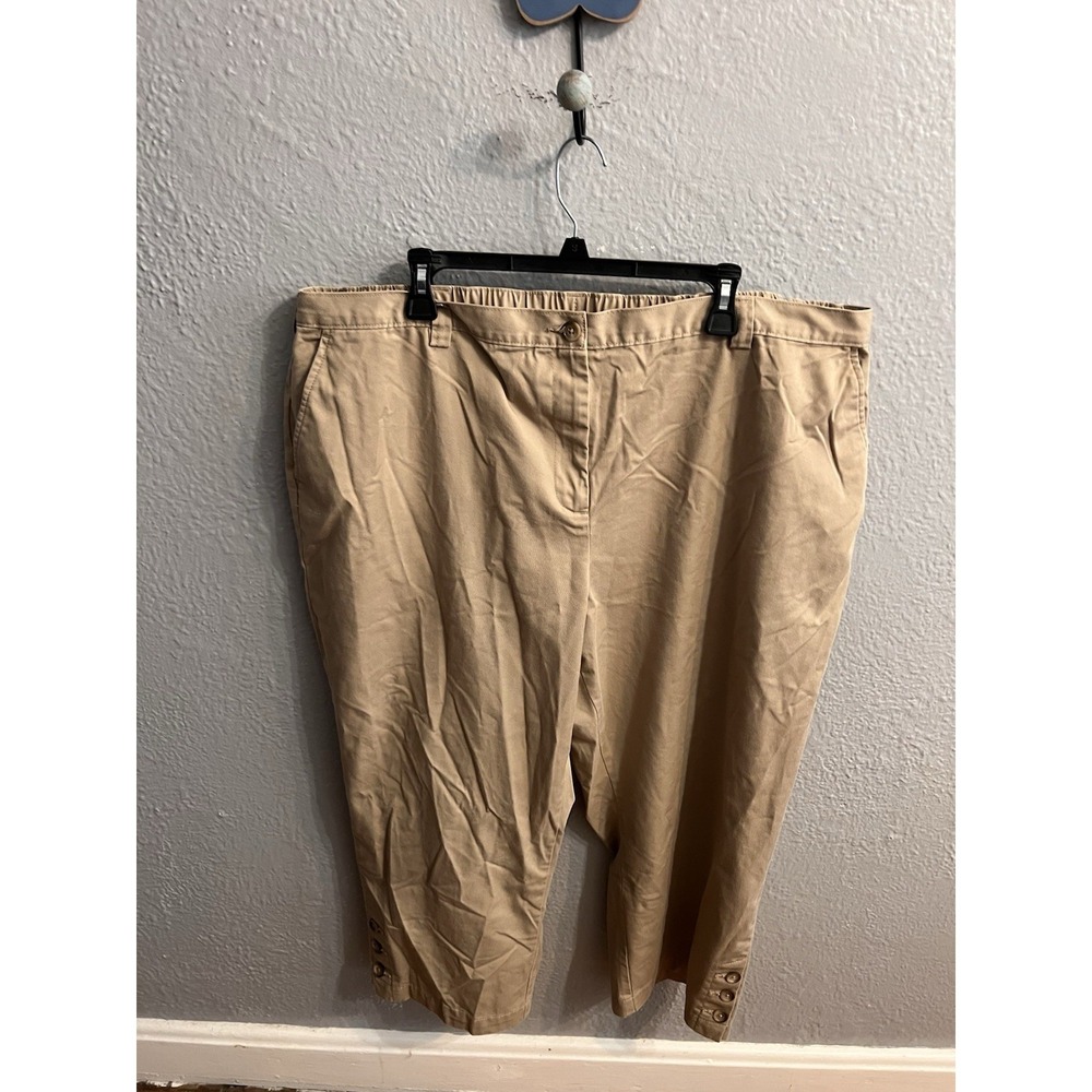 Lands End  Women Capri Pants Plus Size 24W Tan
